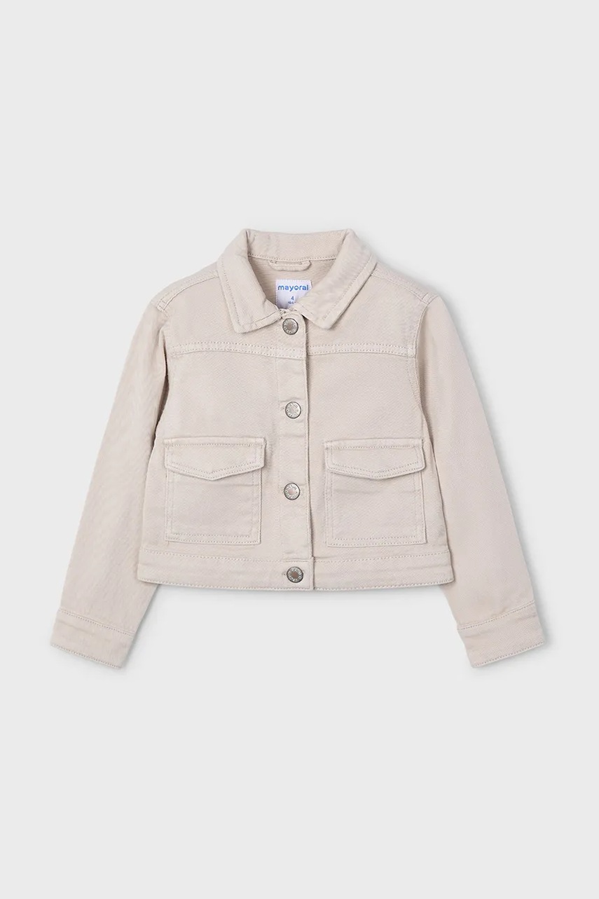 Детская хлопковая куртка Mayoral цвет бежевый 3407