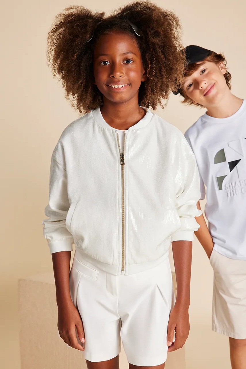 Mayoral geaca bomber pentru copii culoarea alb, 6403