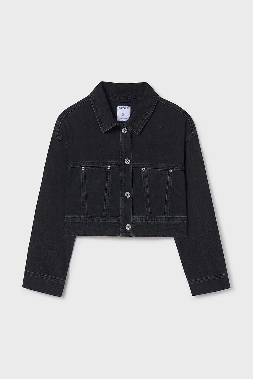 Детская джинсовая куртка Mayoral цвет чёрный 6405