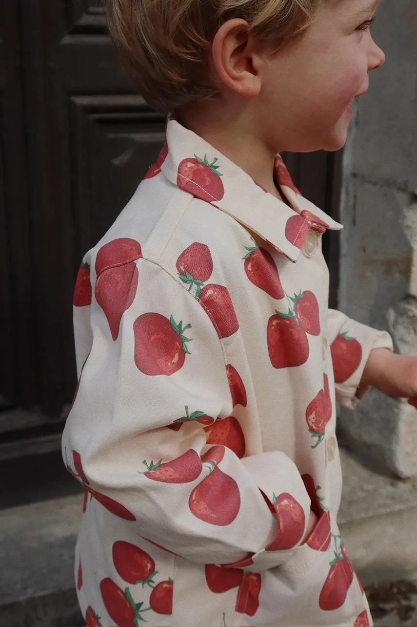 Konges Sløjd geacă de bumbac pentru copii FEN SHIRT JACKET GOTS culoarea bej, KS102278 Konges Sløjd geacă de bumbac pentru copii FEN SHIRT JACKET GOTS culoarea bej, KS102278