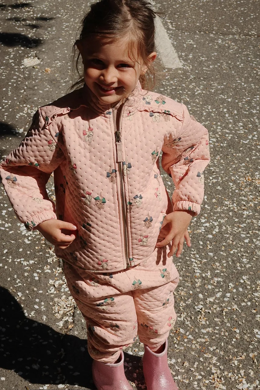 Konges Sløjd geaca copii THERMO FRILL JACKET GRS culoarea roz, KS102318