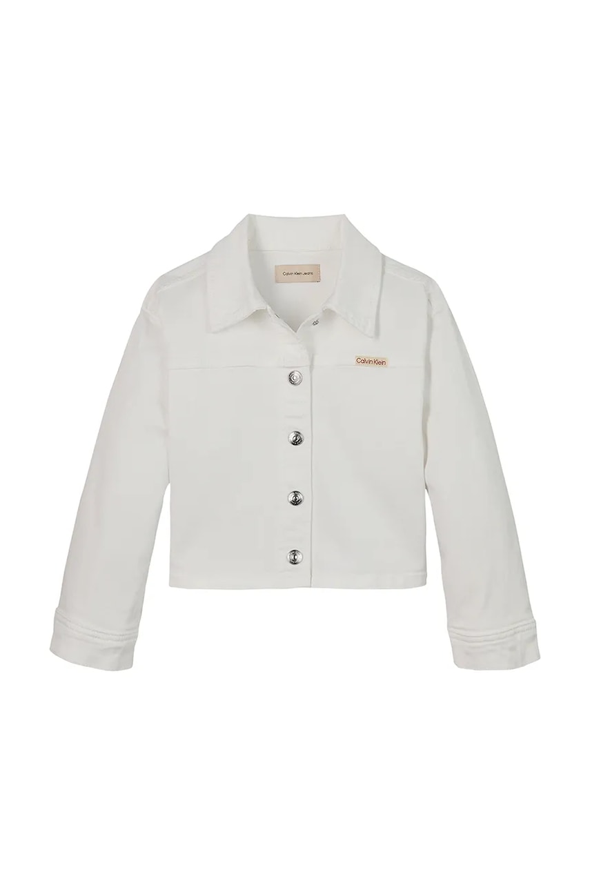 Детская джинсовая куртка Calvin Klein Jeans цвет белый IG0IG02844 Детская джинсовая куртка Calvin Klein Jeans цвет белый IG0IG02844