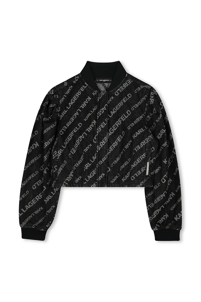 Детская хлопковая куртка Karl Lagerfeld цвет чёрный Z30487