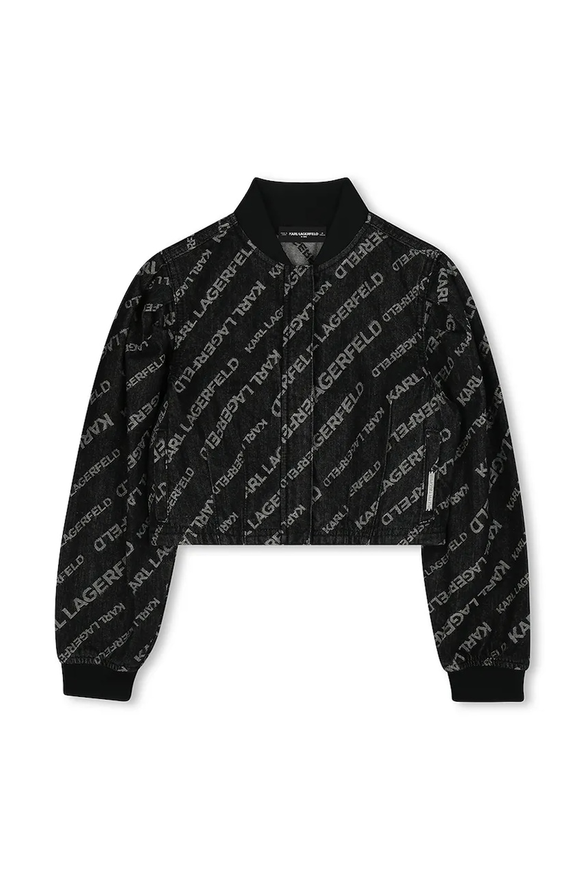 Детская хлопковая куртка Karl Lagerfeld цвет чёрный Z30487 Детская хлопковая куртка Karl Lagerfeld цвет чёрный Z30487