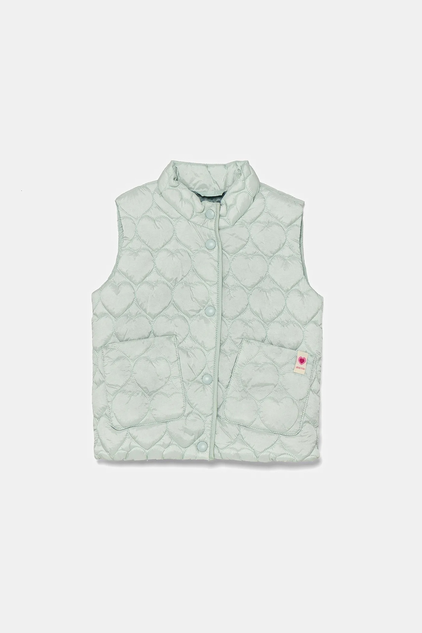 United Colors of Benetton vestă copii culoarea turcoaz, 2YCUGJ00L