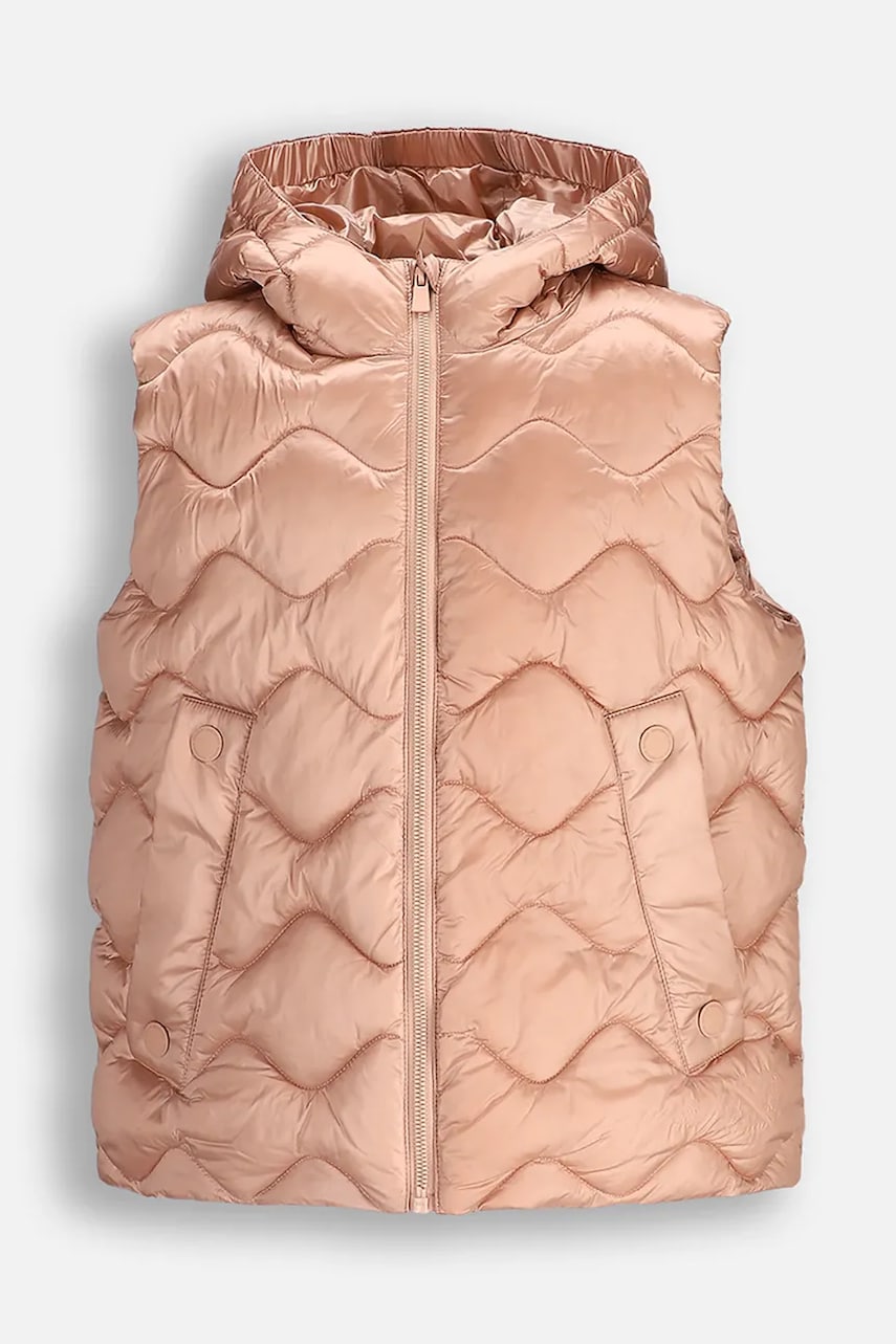 Coccodrillo vestă copii culoarea maro, OUTERWEAR GIRL JUNIOR Coccodrillo vestă copii culoarea maro, OUTERWEAR GIRL JUNIOR