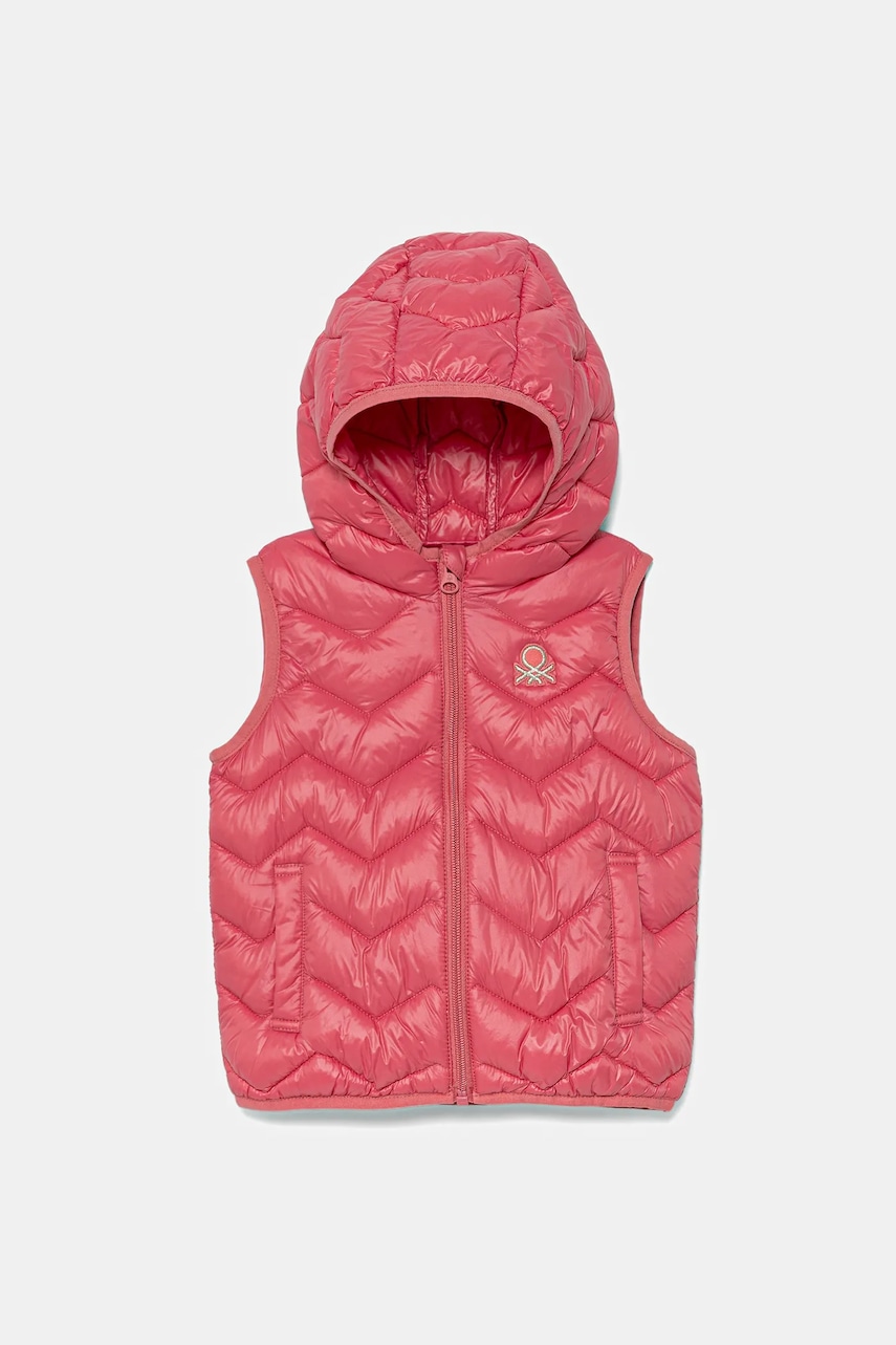 United Colors of Benetton vestă copii culoarea roz, 21INGJ00H