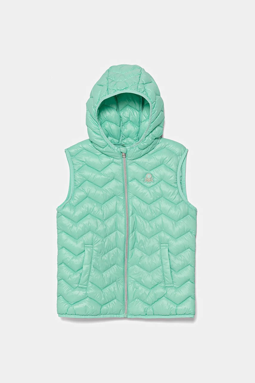 United Colors of Benetton vestă copii culoarea verde, 21INCJ00Q United Colors of Benetton vestă copii culoarea verde, 21INCJ00Q
