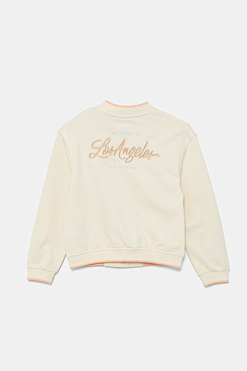 Детская кофта United Colors of Benetton цвет бежевый с аппликацией 32N4G503P Детская кофта United Colors of Benetton цвет бежевый с аппликацией 32N4G503P