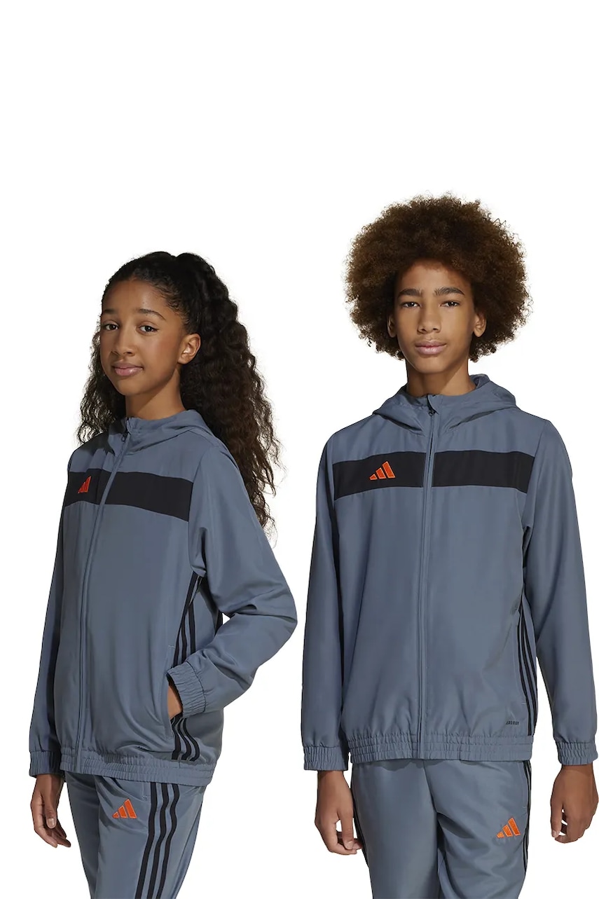 adidas Performance geacă copii culoarea gri, JD0631 adidas Performance geacă copii culoarea gri, JD0631