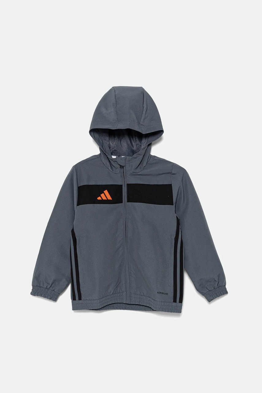 Дитяча куртка adidas Performance колір сірий JD0631