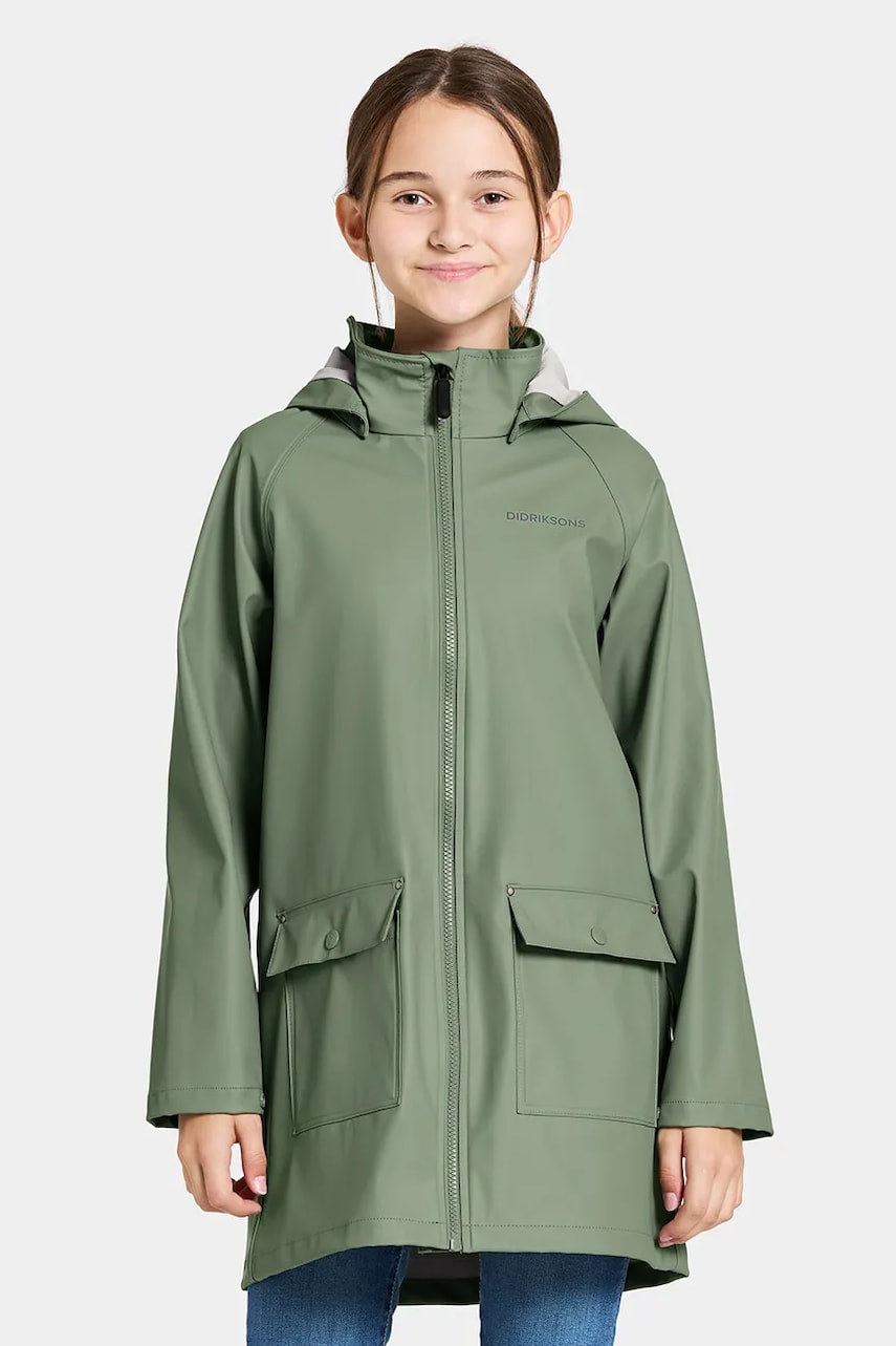 Didriksons geaca de ploaie copii GIGA KIDS JKT culoarea verde, 505690 Didriksons geaca de ploaie copii GIGA KIDS JKT culoarea verde, 505690