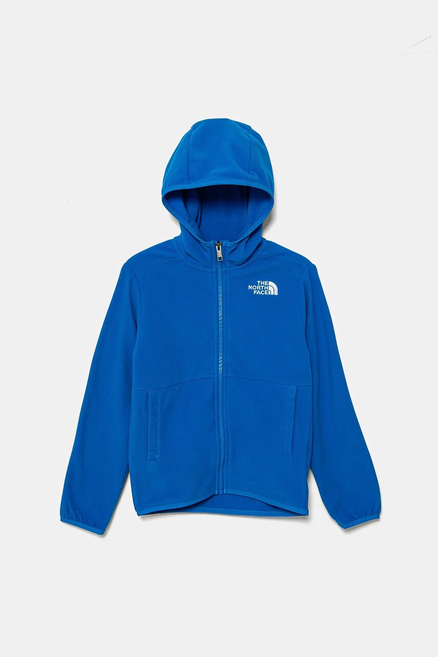 The North Face hanorac polar pentru copii TEEN GLACIER F/Z HOODED JACKET cu gluga, cu imprimeu, NF0A8AZKT4S1