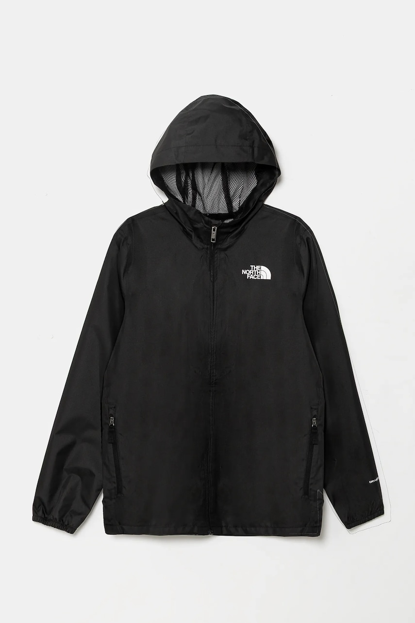 The North Face geaca copii TEEN ZIPLINE RAIN JACKET culoarea negru, NF0A8B7ZJK31