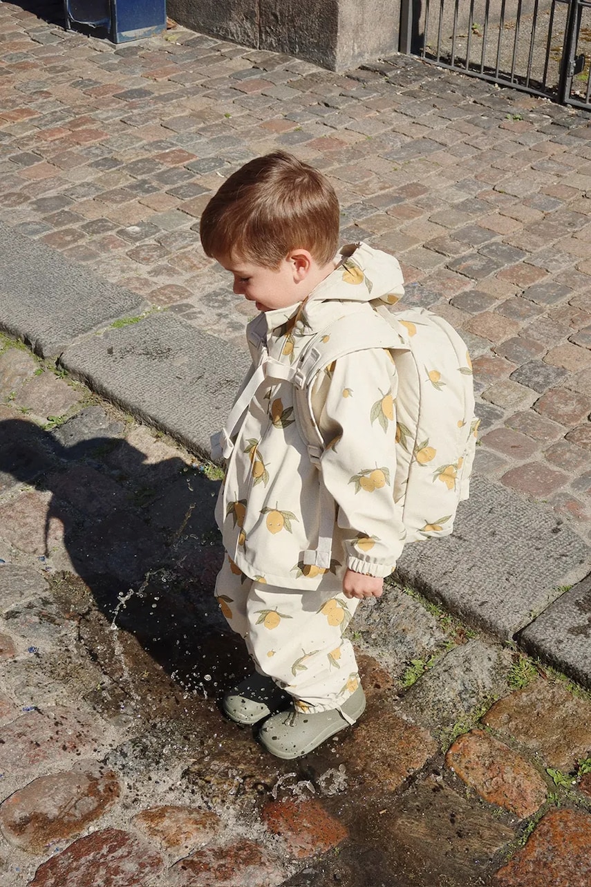 Konges Sløjd salopeta si jacheta pentru copii RAINY PALME SET culoarea bej, KS102311 Konges Sløjd salopeta si jacheta pentru copii RAINY PALME SET culoarea bej, KS102311