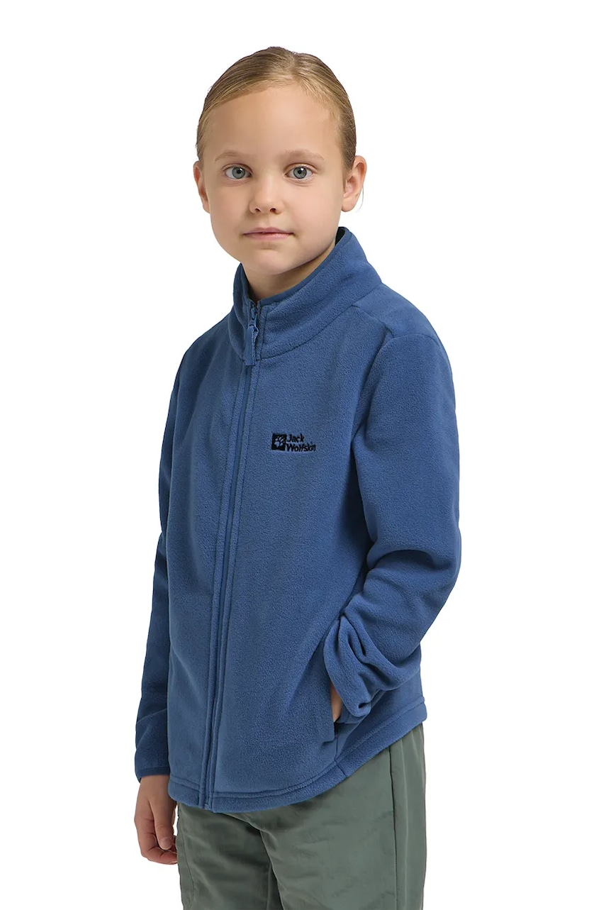 Jack Wolfskin bluza copii TAUNUS JACKET K culoarea albastru marin, neted, 1609482 Jack Wolfskin bluza copii TAUNUS JACKET K culoarea albastru marin, neted, 1609482