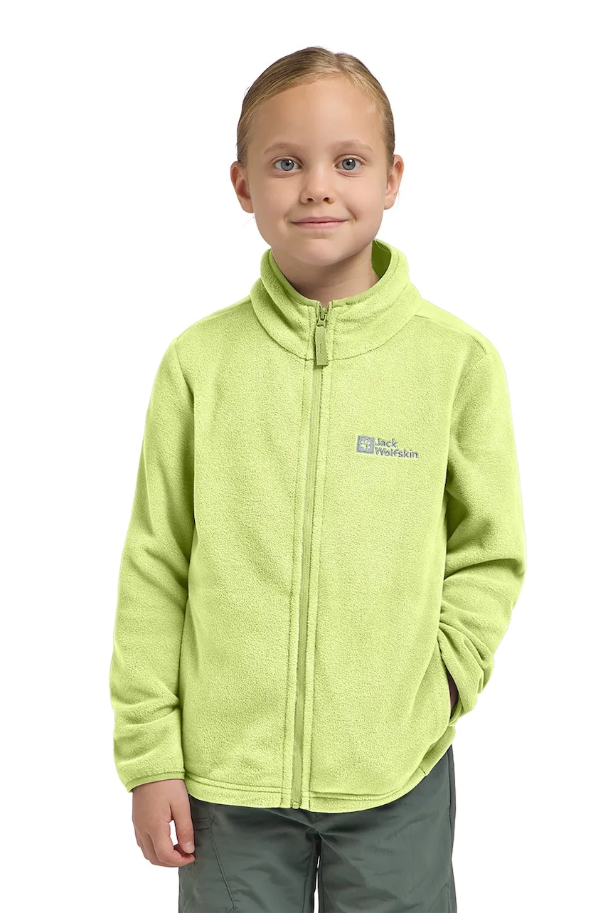 Jack Wolfskin bluza copii TAUNUS JACKET K culoarea verde, neted, 1609482 Jack Wolfskin bluza copii TAUNUS JACKET K culoarea verde, neted, 1609482