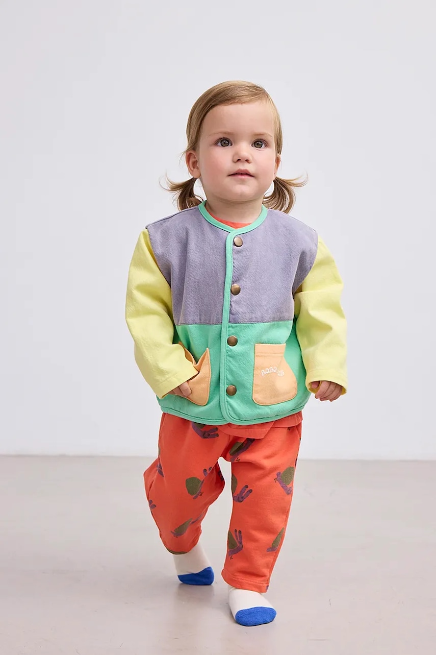 Bobo Choses geacă de bumbac pentru bebeluși culoarea verde, 125AB092 Bobo Choses geacă de bumbac pentru bebeluși culoarea verde, 125AB092