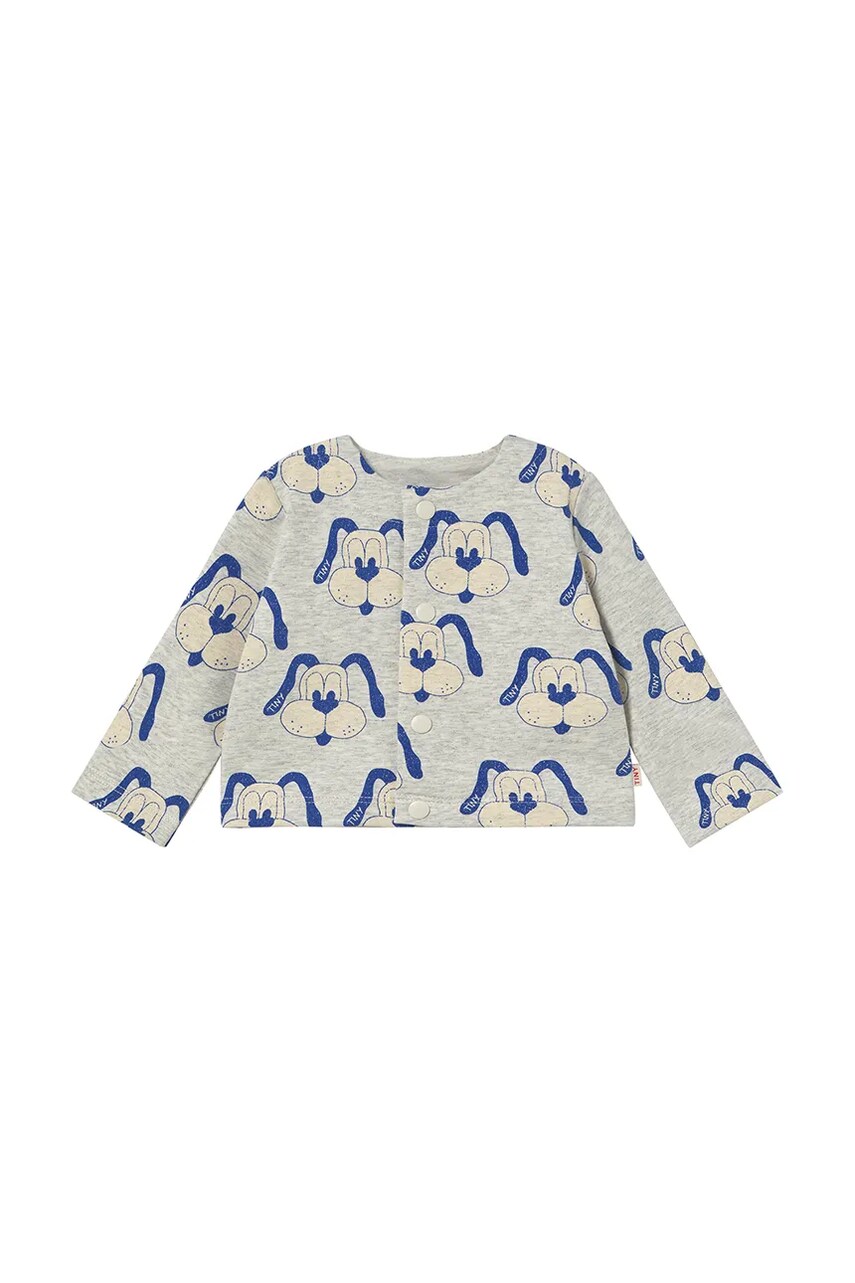 Tinycottons geaca bebe DOGS BABY JACKET culoarea gri, SS25-467 Tinycottons geaca bebe DOGS BABY JACKET culoarea gri, SS25-467