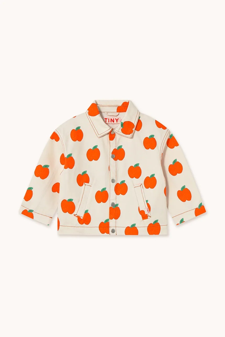 Дитяча бавовняна куртка Tinycottons APPLES JACKET колір бежевий SS25-214