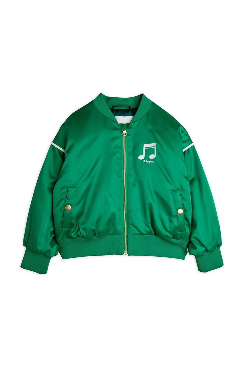 Детская куртка-бомбер Mini Rodini Note цвет зелёный 2521010375