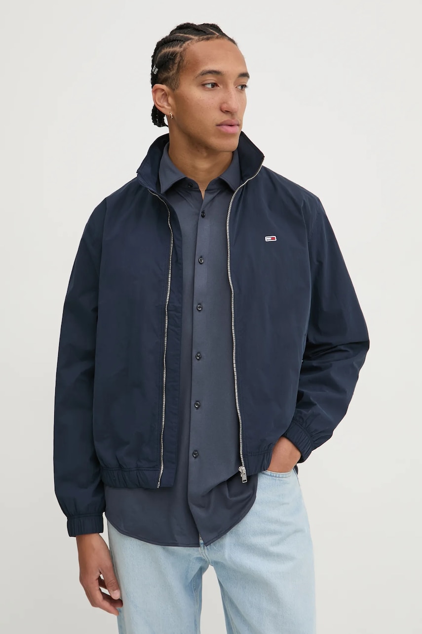 Tommy Jeans geaca barbati, culoarea albastru marin, de tranzitie, oversize, DM0DM20655