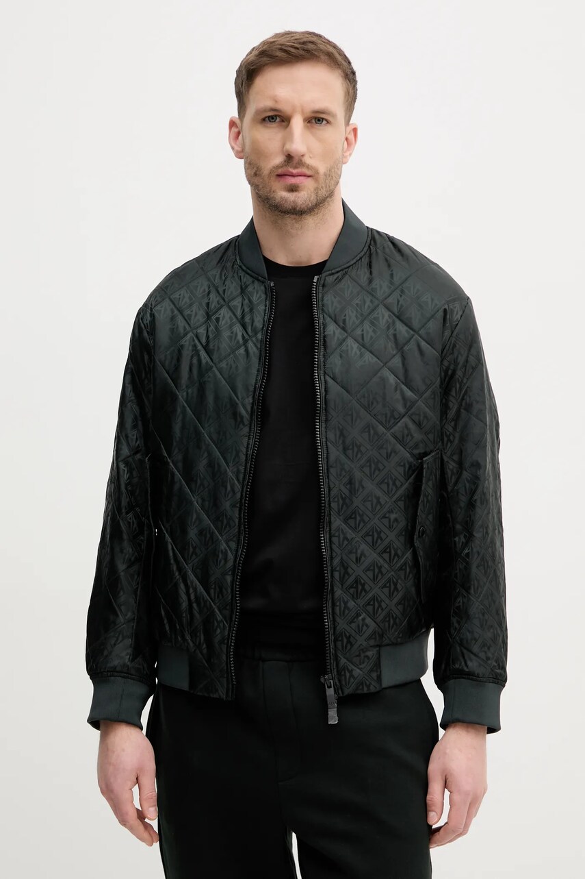 Armani Exchange geaca bomber culoarea verde, de tranzitie, XM000137 AF11895