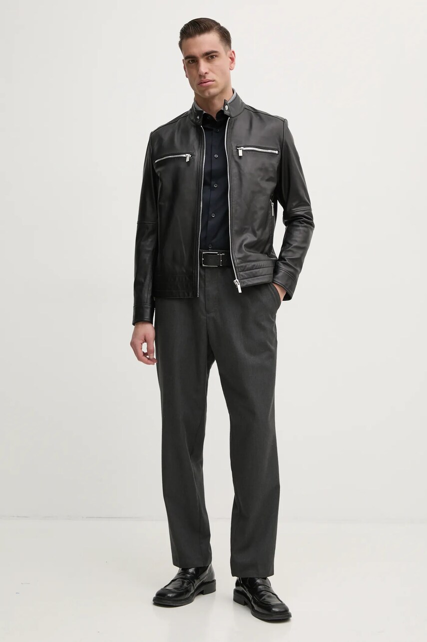 Кожаная куртка Karl Lagerfeld цвет чёрный переходная 551420.555083 Кожаная куртка Karl Lagerfeld цвет чёрный переходная 551420.555083