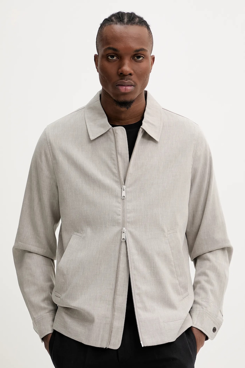 Les Deux geacă din amestec de in culoarea bej, de tranzitie, LDM610183