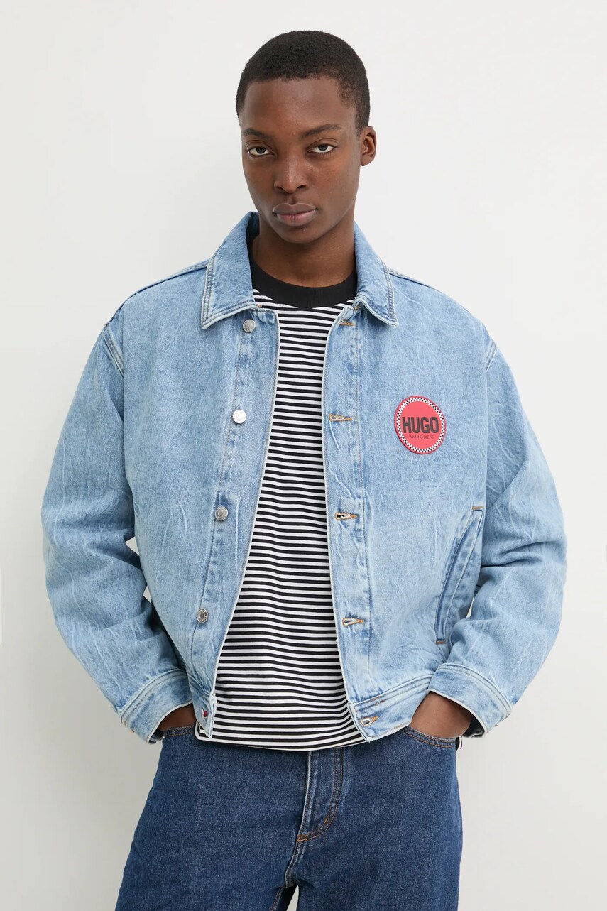 HUGO geacă din denim bărbați, de tranziție, oversize, 50539200