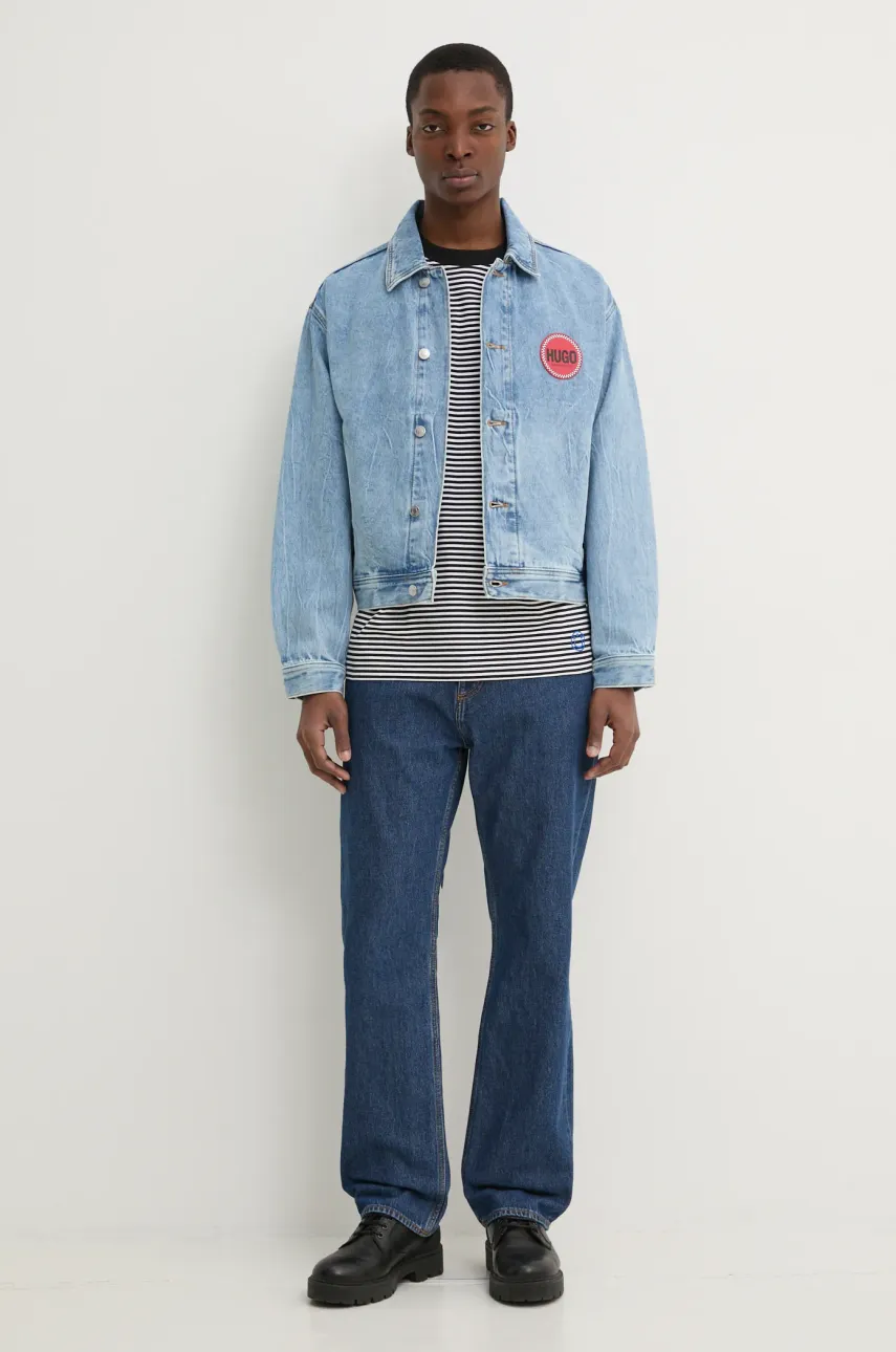 Джинсовая куртка HUGO мужская переходная oversize 50539200 Джинсовая куртка HUGO мужская переходная oversize 50539200