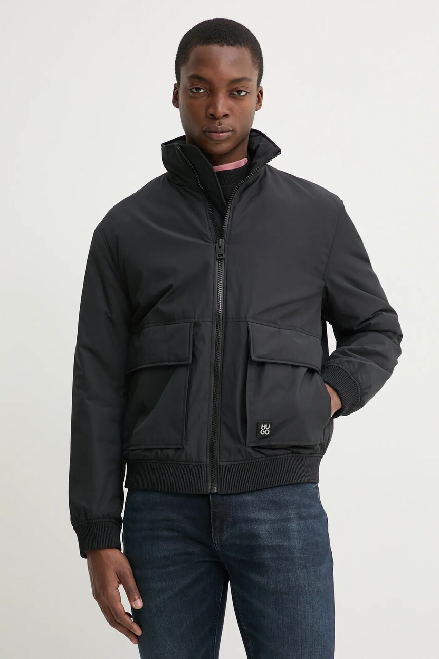 HUGO geaca barbati, culoarea negru, de tranzitie, 50530766