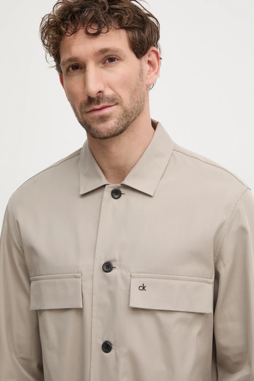 Πουκάμισο Calvin Klein χρώμα: μπεζ, K10K113815 φωτογραφία