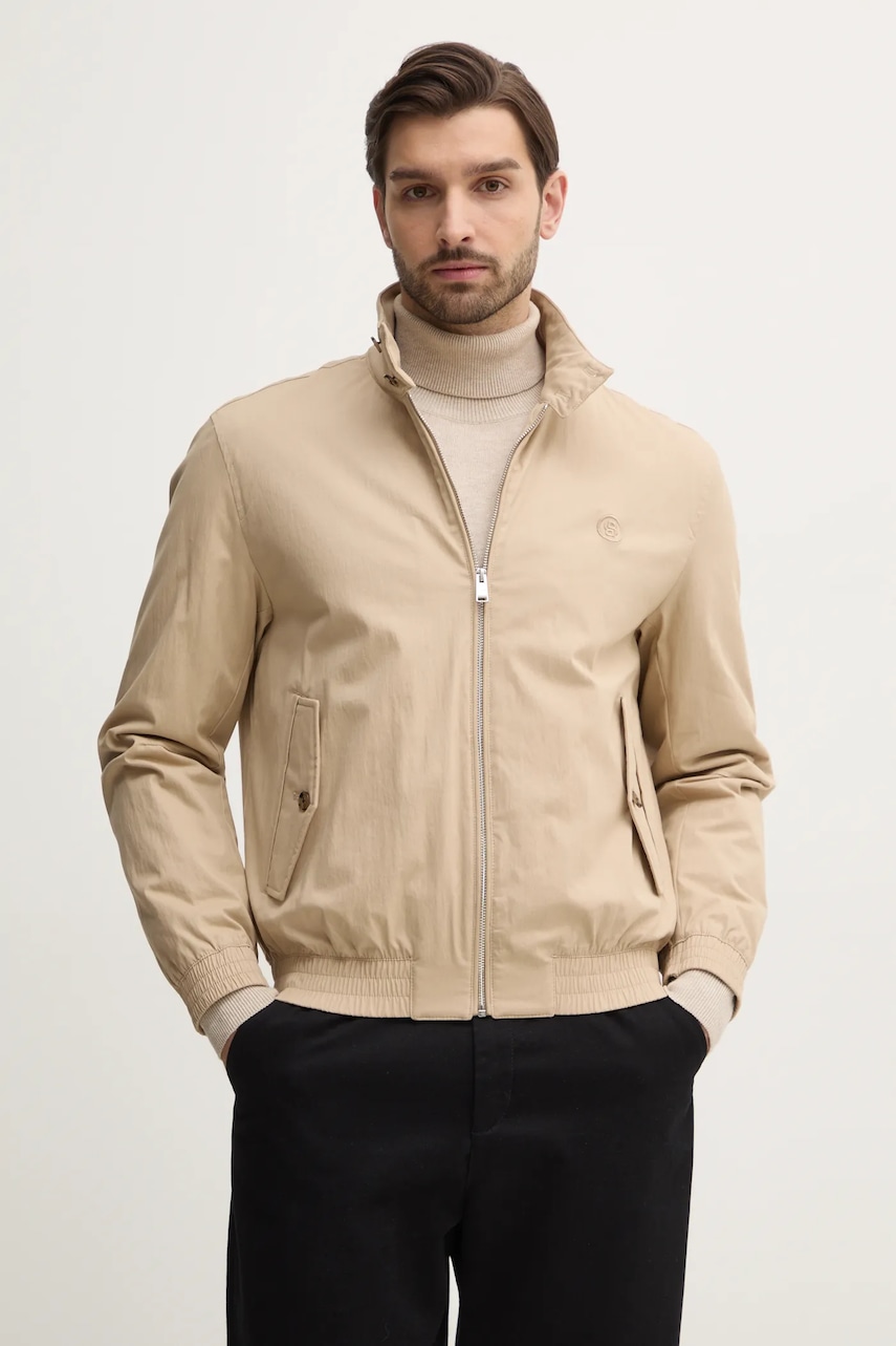 BOSS geacă bărbați, culoarea bej, de tranziție, 50531233