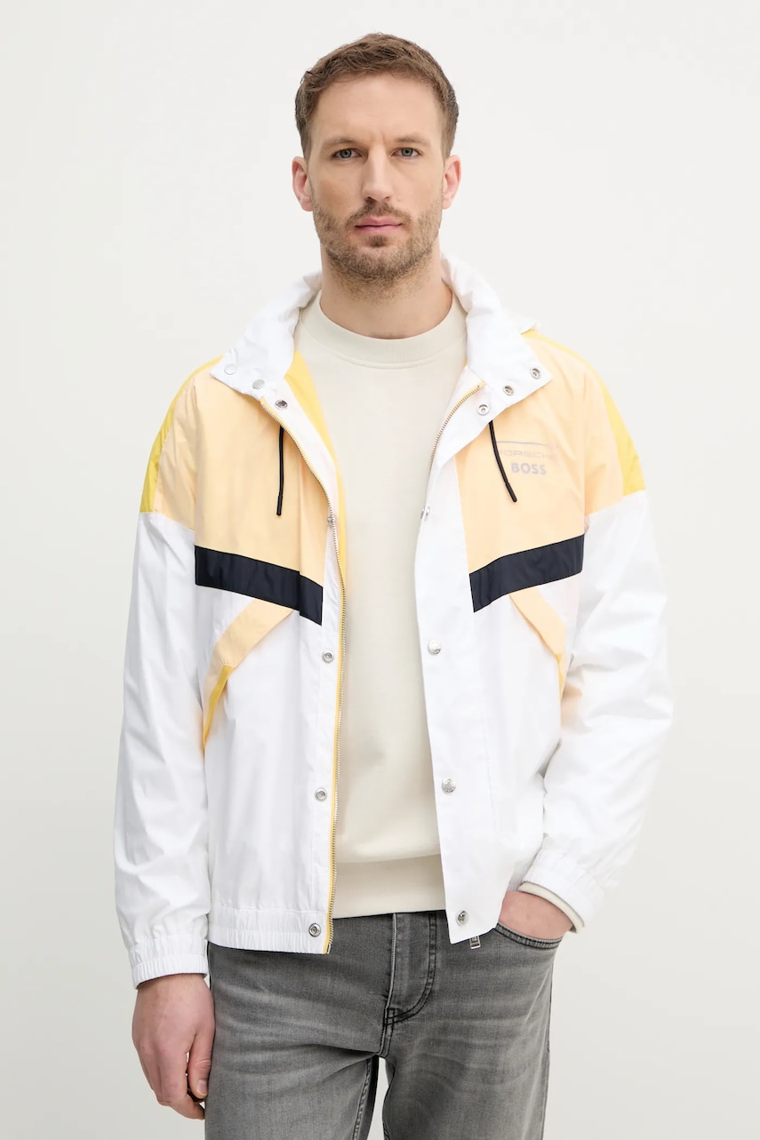 Bunda BOSS žlutá barva, přechodná, 50531386