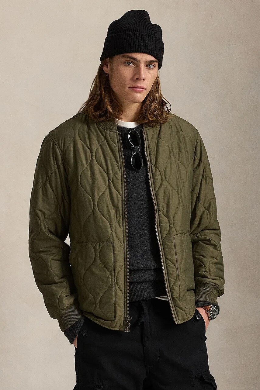 Levně Bunda Polo Ralph Lauren pánská, zelená barva, přechodná, 710955785