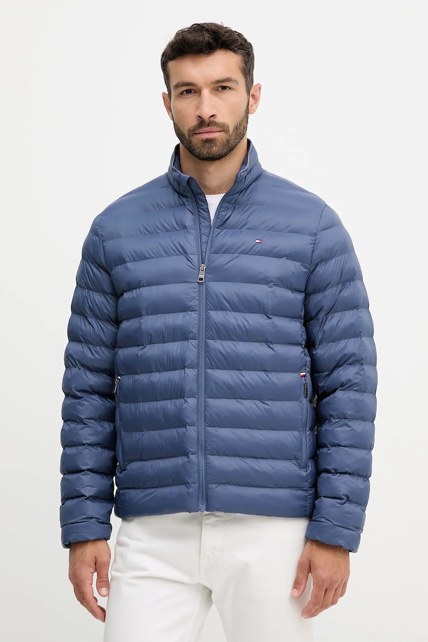 Bunda Tommy Hilfiger pánská, vínová barva, přechodná, MW0MW37634