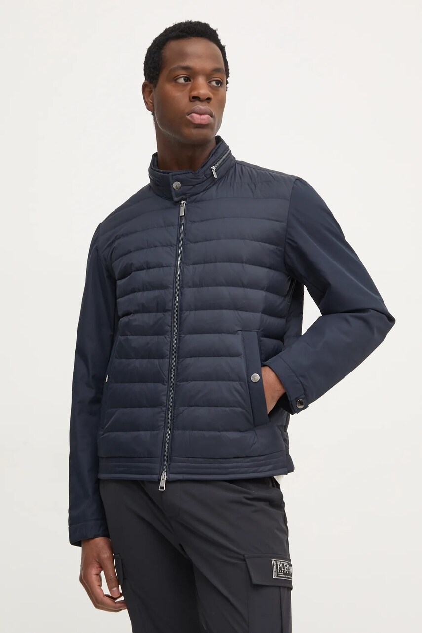 Levně Péřová bunda Tommy Hilfiger pánská, tmavomodrá barva, přechodná, MW0MW37689