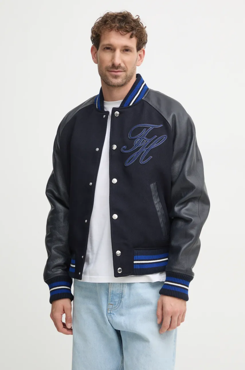 Bunda Tommy Hilfiger pánská, tmavomodrá barva, zimní, MW0MW37735