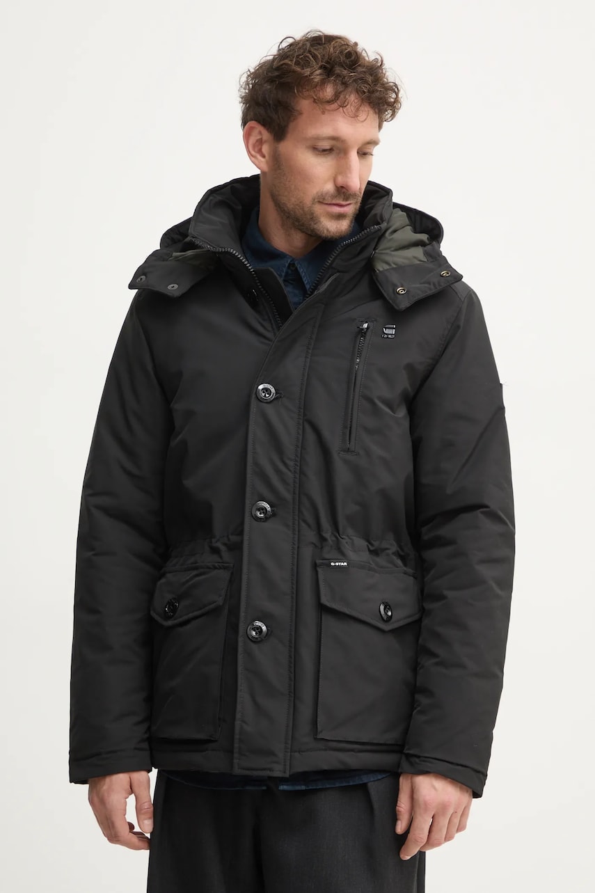 G-Star Raw geaca barbati, culoarea negru, de iarna, D26403-D908 G-Star Raw geaca barbati, culoarea negru, de iarna, D26403-D908