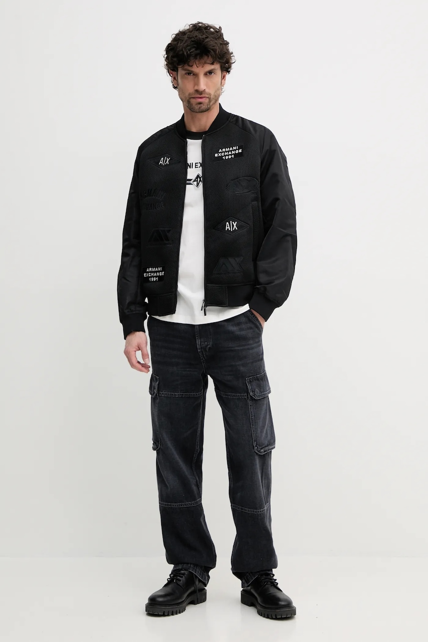 Куртка-бомбер Armani Exchange цвет чёрный переходная XM000388 AF13130 Куртка-бомбер Armani Exchange цвет чёрный переходная XM000388 AF13130