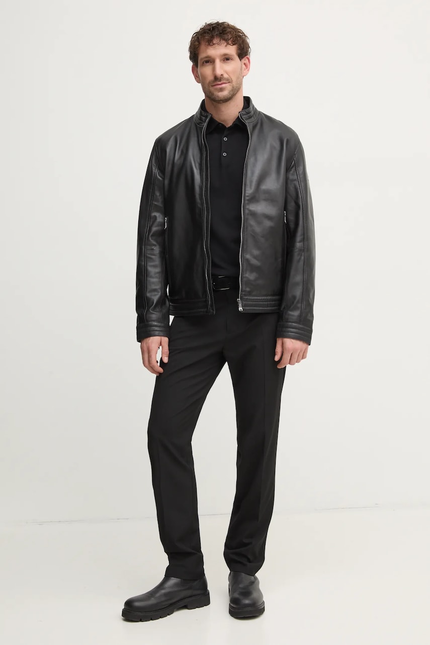 Joop! geaca de piele barbati, culoarea negru, de tranzitie, 80000718 2620019 Joop! geaca de piele barbati, culoarea negru, de tranzitie, 80000718 2620019