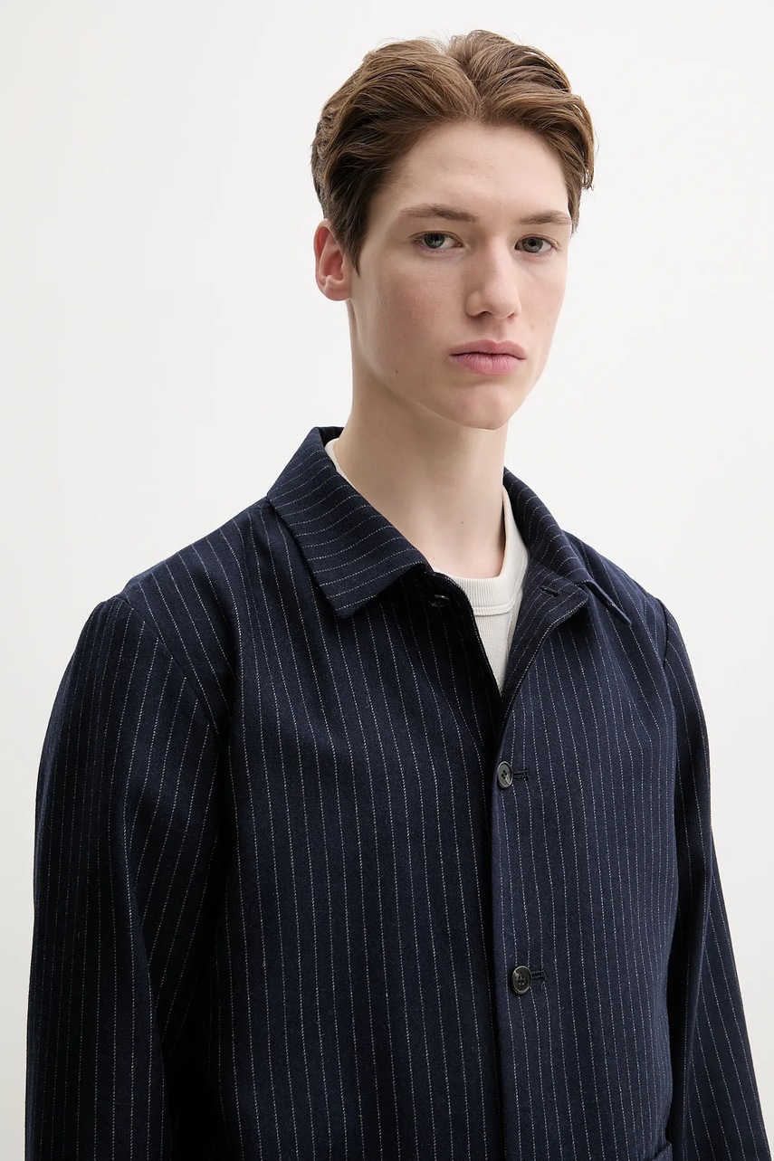 Μάλλινο μπουφάν A.P.C. veste kerlouan doublee χρώμα: ναυτικό μπλε, WOARO.H03208 φωτογραφία