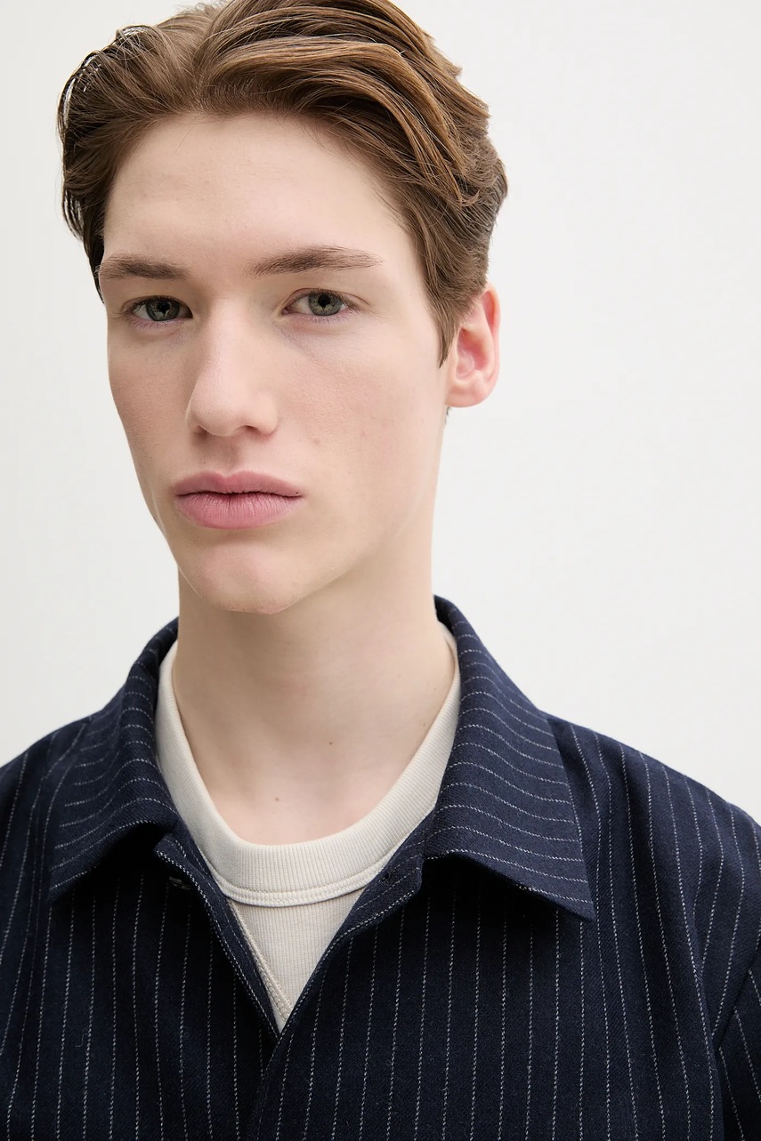 Μάλλινο μπουφάν A.P.C. veste kerlouan doublee χρώμα: ναυτικό μπλε, WOARO.H03208 φωτογραφία