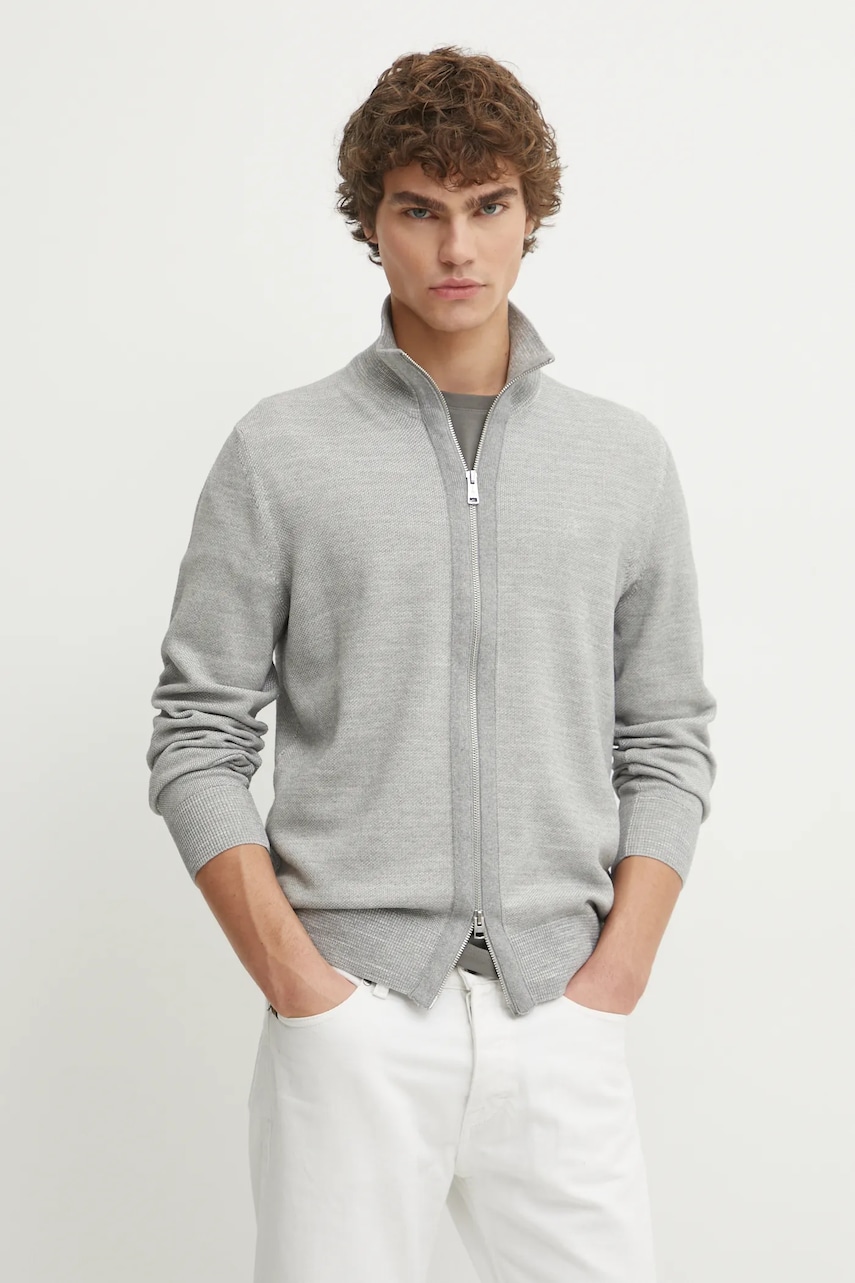 Marc O'Polo cardigan din bumbac culoarea gri, 520502361060 Marc O'Polo cardigan din bumbac culoarea gri, 520502361060