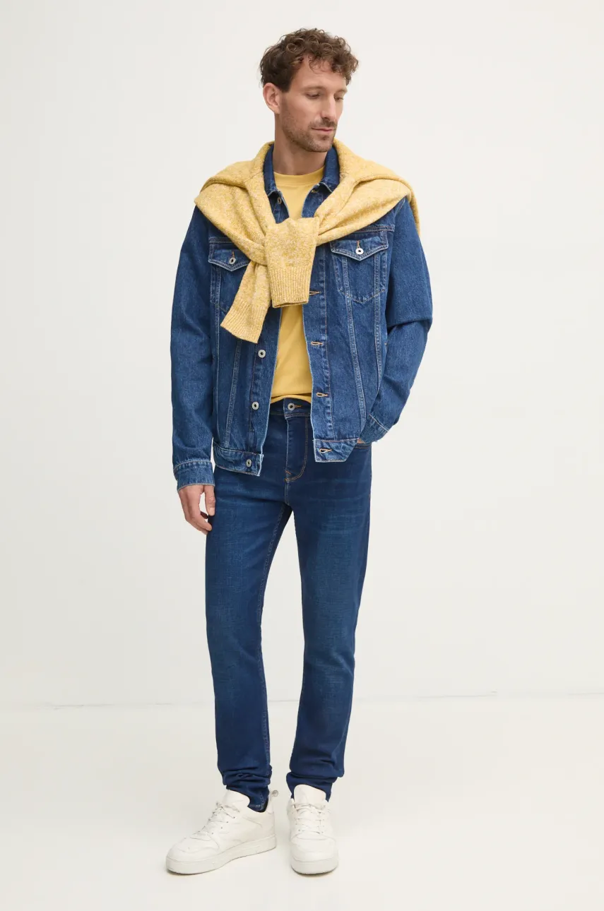 Джинсовая куртка Pepe Jeans REGULAR JACKET мужская цвет синий переходная PM402715HW5 Джинсовая куртка Pepe Jeans REGULAR JACKET мужская цвет синий переходная PM402715HW5