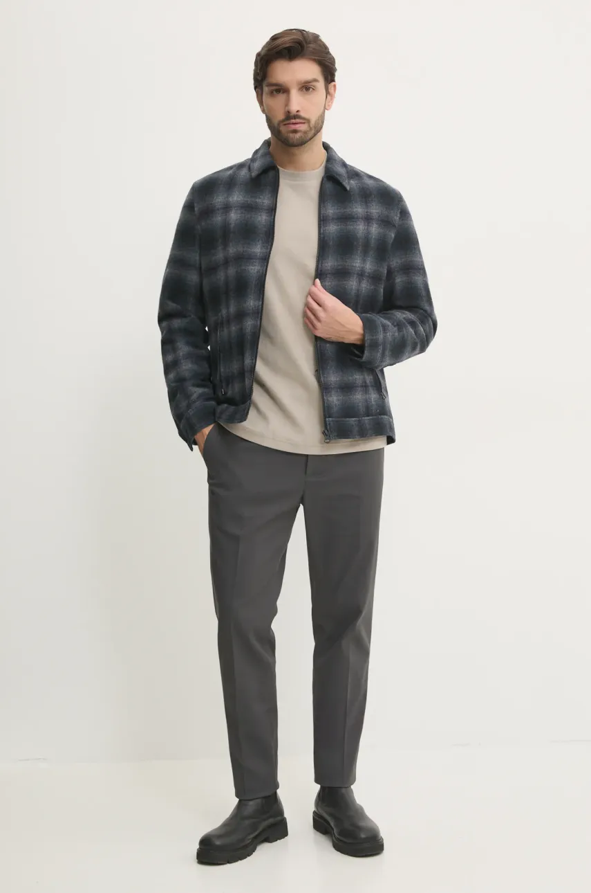 Шерстяная куртка-рубашка Pepe Jeans MARRINGTON цвет синий переходная PM403055 Шерстяная куртка-рубашка Pepe Jeans MARRINGTON цвет синий переходная PM403055