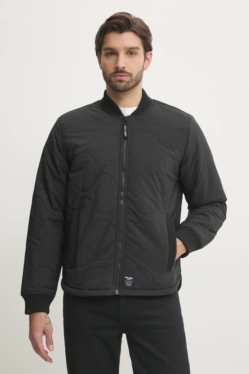 Pepe Jeans geacă MALABAR bărbați, culoarea negru, de tranziție, PM403061