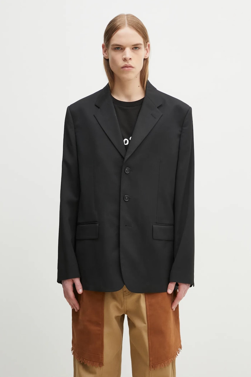 MM6 Maison Margiela sacou bărbați, culoarea negru, SH0BN0013