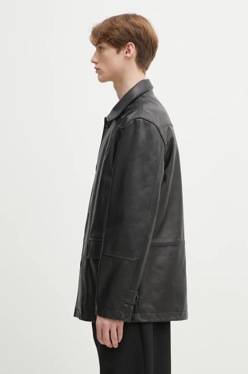 Кожаная куртка MM6 Maison Margiela цвет чёрный переходная SH0AM0045 Кожаная куртка MM6 Maison Margiela цвет чёрный переходная SH0AM0045